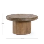 Klubska mizica LOPEZ D75 je narejena iz mangovega lesa. Material: Mangov les Dimenzije: širina: Ø75cm višina: 40 cm