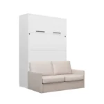 Komplet postelja v omari + kavč ROBIDA 160 x 200 bela mat, vam omogoča, da kateri koli prostor spremenite v popolno uporabno in estetsko privlačno spalnico