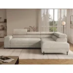 Kotna sedežna garnitura KOLEN je sodoben kos pohištva. Raztegne se v dodatno ležišče z mehanizmom delfin, kar omogoča praktično uporabo. Dodatna