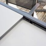 KOVINSKA MIZA NATERIAL LYRA II 4/10P ALU STEKLO 135/270X90 TEMNO SIVA – 410p 135270x90