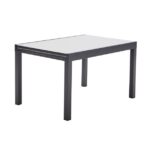 KOVINSKA MIZA NATERIAL LYRA II 4/10P ALU STEKLO 135/270X90 TEMNO SIVA – 410p 135270x90