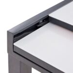 KOVINSKA MIZA NATERIAL LYRA II 4/10P ALU STEKLO 135/270X90 TEMNO SIVA – 410p 135270x90