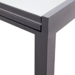 KOVINSKA MIZA NATERIAL LYRA II 4/10P ALU STEKLO 135/270X90 TEMNO SIVA – 410p 135270x90