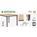 KOVINSKA MIZA NATERIAL ORIS 89X89 ALU + EVKALIPTUS – dodatni pogled 1