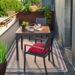 KOVINSKA MIZA NATERIAL ORIS 89X89 ALU + EVKALIPTUS – dodatni pogled 3