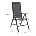KOVINSKI STOL NATERIAL ORIS 67X58X110 T.SIV ALU, ZLOŽLJIV – zlozljiv