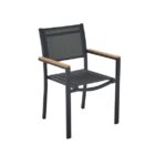 KOVINSKI STOL NATERIAL PERSEA ALU TEKSTILEN 2X1 TEMNO SIV