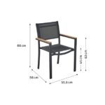 KOVINSKI STOL NATERIAL PERSEA ALU TEKSTILEN 2X1 TEMNO SIV – dodatni pogled 3