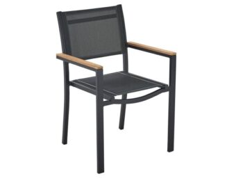 KOVINSKI STOL NATERIAL PERSEA ALU TEKSTILEN 2X1 TEMNO SIV