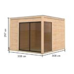 LESENA VRTNA HIŠKA KARIBU DICE 1 308X308X242 + ANTRACIT STREŠNA MEMBR. – hiska stresna