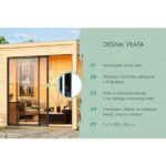 LESENA VRTNA HIŠKA KARIBU DICE 3 308X308X242 + DVOJNA DRSNA VRATA – hiska