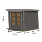 LESENA VRTNA HIŠKA KARIBU JUPITER 2 TERRA SIVA 213X217X211 B-SIVA – hiska