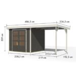LESENA VRTNA HIŠKA KARIBU JUPITER 3 242X217X211 B-BELA – hiska