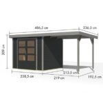 LESENA VRTNA HIŠKA KARIBU JUPITER 3 242X217X211 C-SIVA – hiska