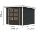 LESENA VRTNA HIŠKA KARIBU JUPITER 3.5 C 242X242X211 BELA – hiska