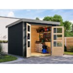 LESENA VRTNA HIŠKA KARIBU JUPITER 3.5 C 242X242X211 SIVA – hiska