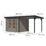LESENA VRTNA HIŠKA KARIBU JUPITER 3.5 D + 2.4 M PRIZIDEK ANTRACIT – hiska