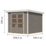LESENA VRTNA HIŠKA KARIBU JUPITER 3.5 D 242X242X211 BELA – hiska