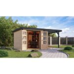 LESENA VRTNA HIŠKA KARIBU JUPITER 3.5 NARAVNA 242X242X211 A-ANTRACIT – hiska