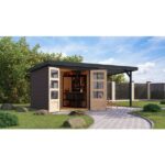 LESENA VRTNA HIŠKA KARIBU JUPITER 3.5 TERRA SIVA 242X242X211 B-ANTRACIT – hiska