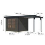 LESENA VRTNA HIŠKA KARIBU JUPITER 3.5 TERRA SIVA 242X242X211 B-ANTRACIT – hiska