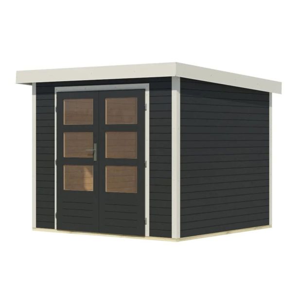 LESENA VRTNA HIŠKA KARIBU JUPITER 3 B TERRA SIVA 242X217X211