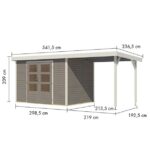 LESENA VRTNA HIŠKA KARIBU JUPITER 4 D + 2.4 M PRIZIDEK BELA – hiska