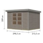 LESENA VRTNA HIŠKA KARIBU JUPITER 4 D 302X217X211 SIVA – hiska