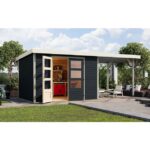 LESENA VRTNA HIŠKA KARIBU JUPITER 5 C + 2.4 M PRIZIDEK BELA – hiska