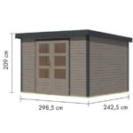 LESENA VRTNA HIŠKA KARIBU JUPITER 5 D 302X242X211 ANTRACIT – hiska