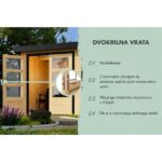 LESENA VRTNA HIŠKA KARIBU PLUTO 2 A BARVA LESA+ ZEMELJSKO SIVA KOVINA – hiska