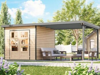 LESENA VRTNA HIŠKA KARIBU PLUTO 3 A + PODALJŠEK SIVI ALUMINIJ 2.33 M