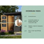 LESENA VRTNA HIŠKA KARIBU PLUTO 3 B ZEMELJSKO SIVA+ SIVI ALUMINIJ – hiska