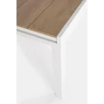 Miza ELIAS 200-300X95 bela, ima robustno ogrodje iz aluminija, prašno barvanega s poliestrskim premazom, ki zagotavlja odpornost na vremenske vplive. Plošča