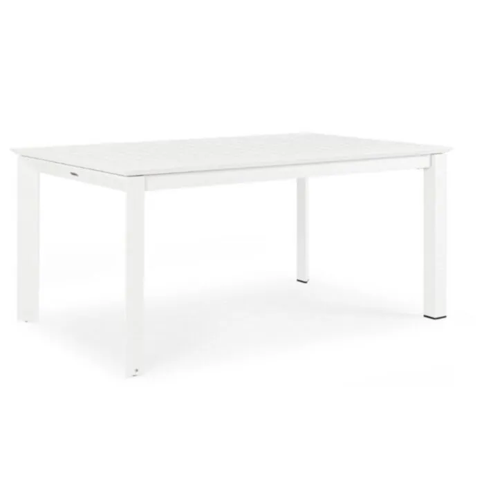 Vrtna miza KONNOR 160-240X100, v beli barvi. Je raztegljiva iz 160 cm na 240 cm. Okvir mize je iz aluminija, ki je prašno barvan. Barva: bela Material: