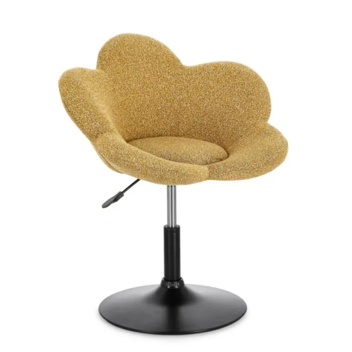 Nastavljiv fotelj FLEUR rumena, eleganten fotelj z moderno zasnovo in kakovostno izdelavo. Konstrukcija je izdelana iz kromiranega jekla, ki zagotavlja