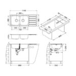NERJAVNO POMIVALNO KORITO ALVEUS LINE MAXIM 100, SATIN 1165X505 MM FS – dodatni pogled 2