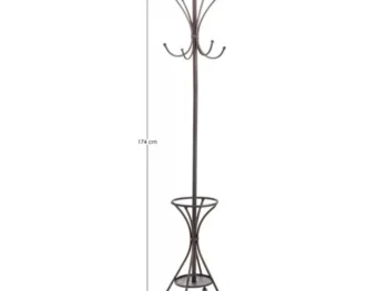 Obešalnik CHARLOTTE rjava je narejen iz kovine v rjavi barvi. Material: - Kovina Barva: - Rjava Dimenzije: širina: 27 cm globina: 27 cm višina: 174 cm
