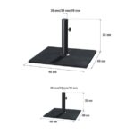 PODSTAVEK ZA SENČNIK NATERIAL KVADRATNO 25KG 40X40X33 T.SIVA – sencnik