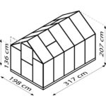 POLIKARBONATNI RASTLINJAK VITAVIA TRITON 6200 HKP 6 MM ČRNA 207X198X317 – crna