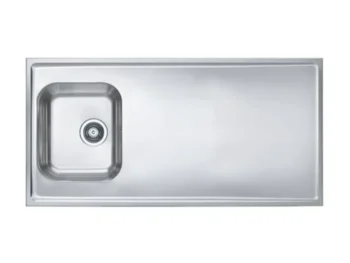 Inox pomivalno korito CP 90 je nasadno. Korito ima odlagalno površino. Postavitev korita je univerzalna (levo ali desno). Minimalna širina omarice je 60 cm.