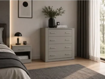 Predalnik EDEK siva se odlično poda v vsak prostor. Narejena je iz laminirane plošče in ABS robov. ABS robovi ščitijo pred udarci, vlago in praskami.