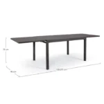 Raztegljiva miza PELAGIUS 135-270X90 antracit, izdelek je izdelan iz kakovostnega aluminija, prašno barvanega s poliestrskim premazom, ki zagotavlja sodoben