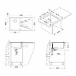 STEKLENO POMIVALNO KORITO ALVEUS KARAT 10, DESNO, ČRNA 860X500 MM – crna