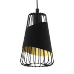 VISEČA SVETILKA-LESTENEC EGLO AUSTELL 1X60W E27 FI165 ČRNA/ZLATA – viseca crnazlata