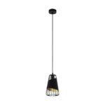 VISEČA SVETILKA-LESTENEC EGLO AUSTELL 1X60W E27 FI165 ČRNA/ZLATA