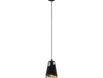 VISEČA SVETILKA-LESTENEC EGLO AUSTELL 1X60W E27 FI165 ČRNA/ZLATA