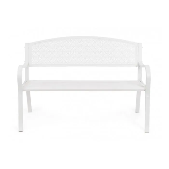 Vrtna klop LIZETTE bela je narejena iz jekla z mat končno oblogo. Material: - Jeklo Barva: - Bela Dimenzije: širina: 123cm globina: 55cm višina: 84cm