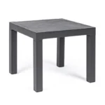 Vrtna mizica KLEDI 50x50 antracit, je eleganten in kakovosten kos pohištva. Okvir je narejen iz aluminija (poliester) ter zgornja plošča je narejena iz