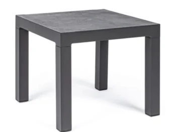 Vrtna mizica KLEDI 50x50 antracit, je eleganten in kakovosten kos pohištva. Okvir je narejen iz aluminija (poliester) ter zgornja plošča je narejena iz